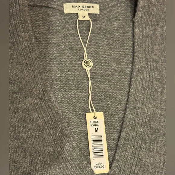 Max Studio Charcoal Cardigan Sweater - Picture 2 of 6